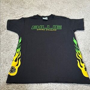 Cross Colours Billie Eilish Ya Dig Flame Tee T-Shirt Black Size S